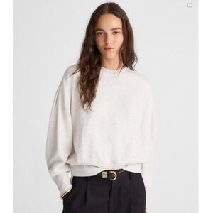 Madewell Top Womens 2XS Heather Vintage Ivory Puff Sleeve Sweatshirt NW059 XXS